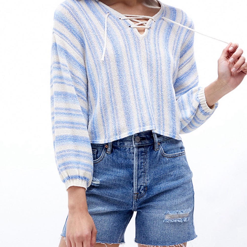 Billabong blue and white striped sweater size M